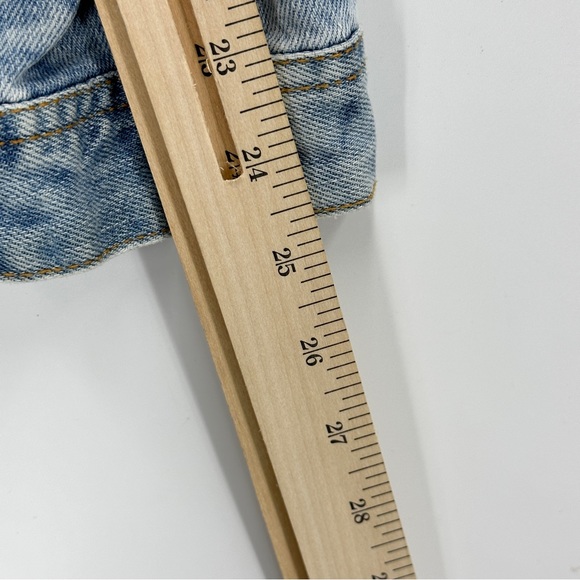 Zara Man Denim Collection Distressed Ripped Denim Jacket Open Holes - Picture 8 of 9